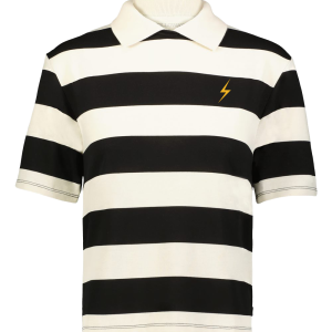 Women's Embroidered Bolt Cropped Rugby Polo